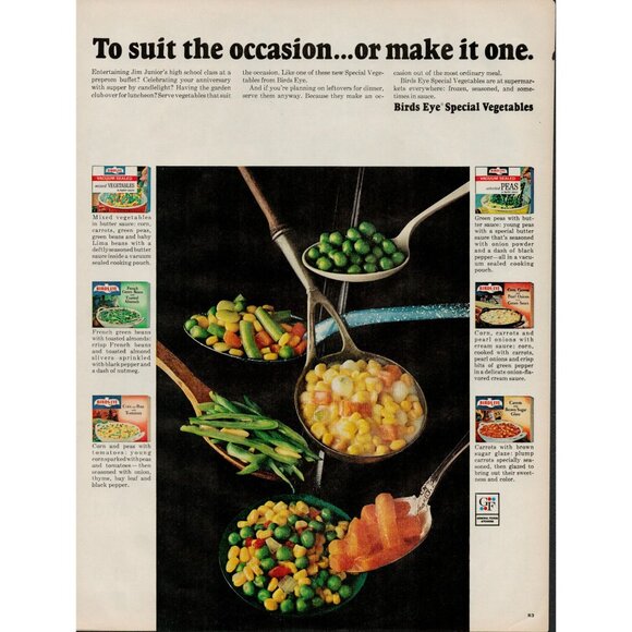 1966 Birds Eye Special Vegetables, General Foods Kitchens Vintage Print Ad (L4) - Picture 1 of 3
